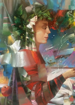 Abstract oil painting Woman artist Anatoly Borisovich Tarabanov nTar17