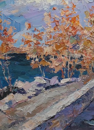 Oil painting Autumn Quay /  Serdyuk Boris Petrovich nSerb93 photo
