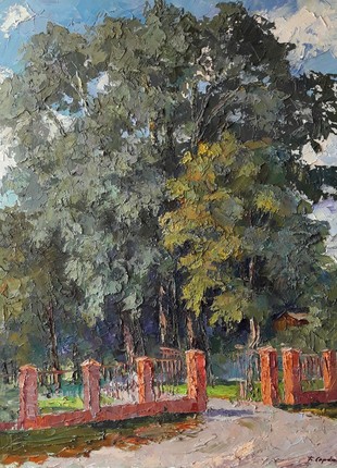 OIl painting School park Serdyuk Boris Petrovich nSerb54