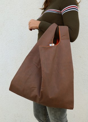 "Morti" large shopper bag for shopping, handmade. Tote bag.5 photo