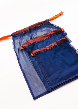 Reusable  tote mesh Bags - Set of 3, handmade,  sack, stringbag.2 photo