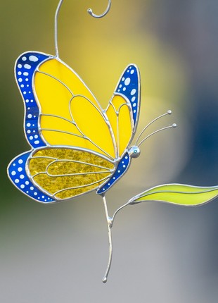 Ukrainian stained glass butterfly suncatcher1 photo