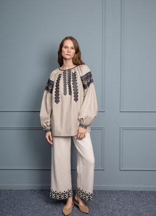 Embroidered blouse «Fertility» (linen)