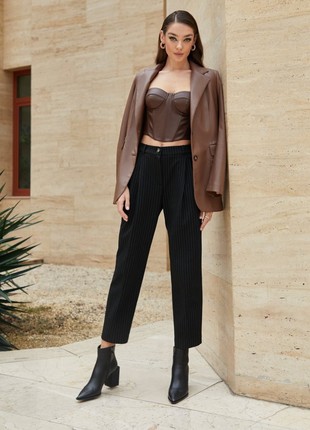 STRIPED TAPERED TROUSERS GEPUR2 photo