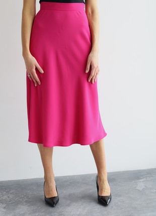 Pink midi a-line skirt