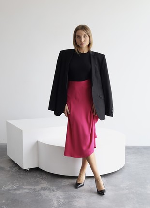 Pink midi a-line skirt3 photo