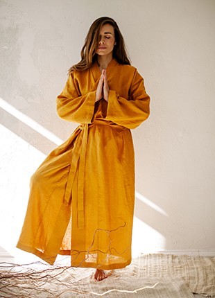Linen kimono dress5 photo
