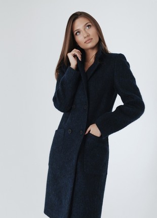 Double-breasted long Coat with Alpaca Wool2 photo