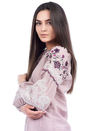 Woman's embroidered blouse dusty rose 240-19/00
