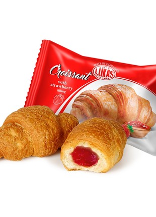 Croissant with strawberry filling