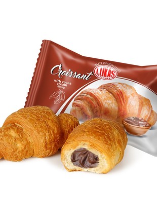 Croissant with cocoa cream filling
