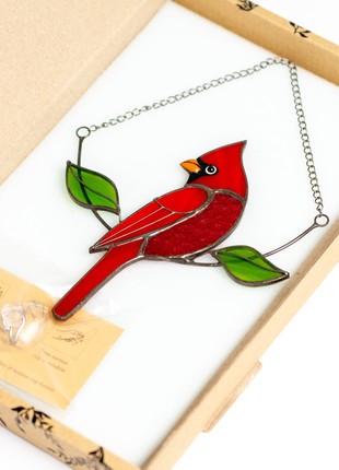 Cardinal stained glass window hangings6 photo