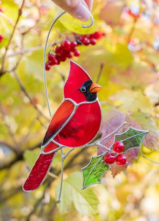 Cardinal stained glass window hangings