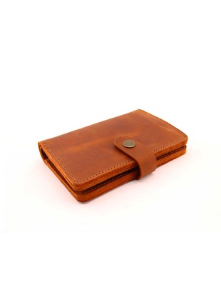 Bifold Leather Men's Minimalist Wallet/ Anniversary Gift/ Brown/ 030091 photo