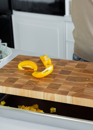 Ash & oak cutting board with tray 60*34 cm8 photo