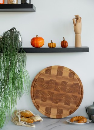 Round ash cutting board 45 cm6 photo