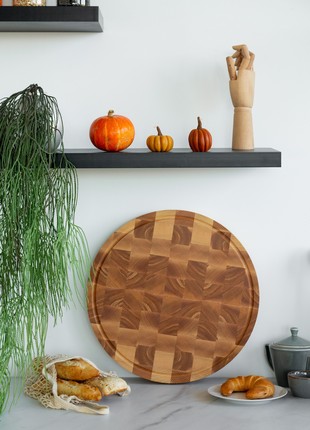 Round ash cutting board 45 cm8 photo
