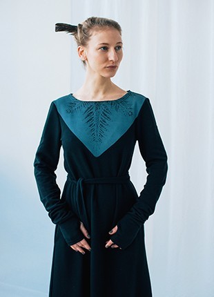 Classic dress with a linocut2 photo