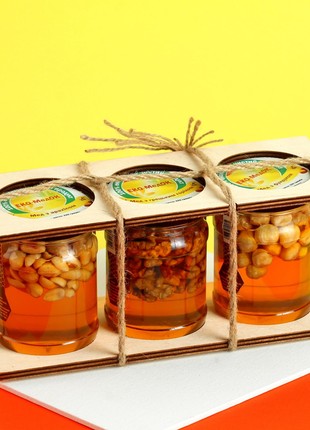 Set of honey "Sweet trio - nut" ECO-MedOK, 960 grams