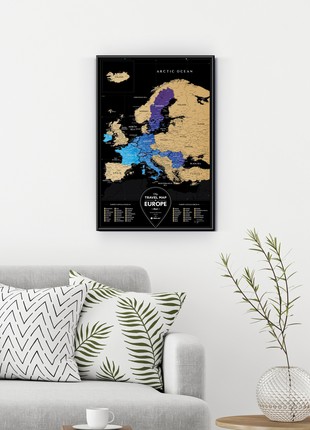 Scratch-off wall map Travel Map® Black Europe3 photo