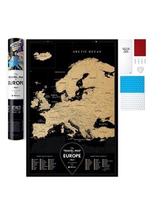 Scratch-off wall map Travel Map® Black Europe5 photo