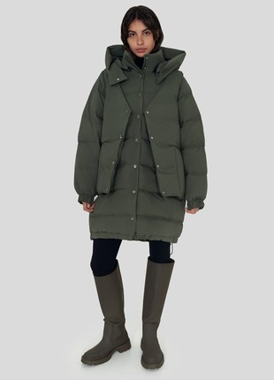Puffer coat “Twin” khaki2 photo