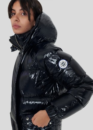 Puffer coat “Montana” lacquer black2 photo