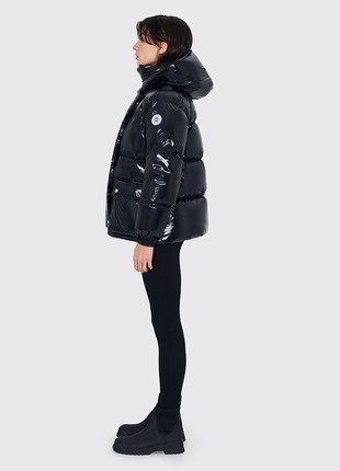 Puffer coat “Montana” lacquer black3 photo