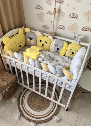 Children's bed set with sides, braid and canopy Cute Teddy 120*602 photo