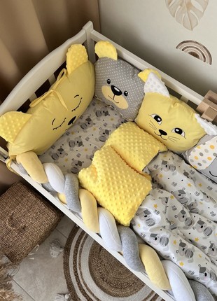 Children's bed set with sides, braid and canopy Cute Teddy 120*604 photo