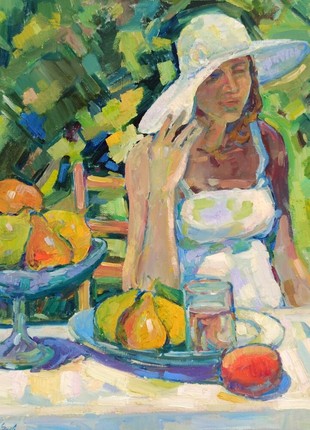 Oil painting Girl in the garden Peter Tovpev nDobr120