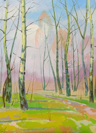 Oil painting Spring in the forest Peter Tovpev nDobr123