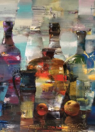 Abstract oil painting Bottles Anatoly Borisovich Tarabanov nTar70