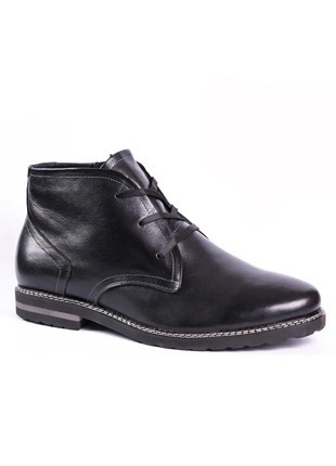 Black classic men's leather boots, large size. Berg z 61 photo