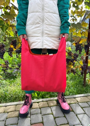 "Morti" large shopper bag for shopping, handmade. Tote bag.4 photo