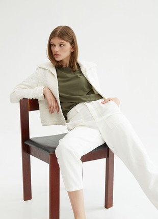 KHAKI BASIC WOMAN T-SHIRT | COTTON 190 GSM | Relaxed-fit & Regular-fit classic t-shirt3 photo