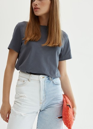 GRAPHITE BASIC WOMAN T-SHIRT | COTTON 190 GSM | Relaxed-fit & Regular-fit classic t-shirt6 photo