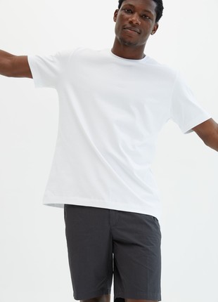 WHITE BASIC MAN T-SHIRT | COTTON 230 GSM | Relaxed-fit & Regular-fit classic t-shirt
