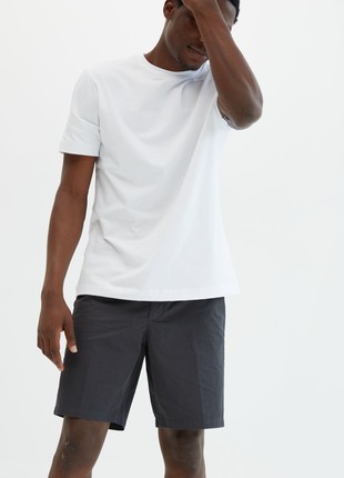 WHITE BASIC MAN T-SHIRT | COTTON 230 GSM | Relaxed-fit & Regular-fit classic t-shirt3 photo