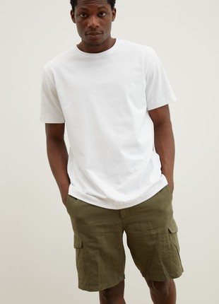 WHITE BASIC MAN T-SHIRT | COTTON 230 GSM | Relaxed-fit & Regular-fit classic t-shirt8 photo