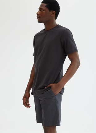 ANTHRACITE BASIC MAN T-SHIRT| COTTON 190 GSM | Relaxed-fit & Regular-fit classic t-shirt2 photo