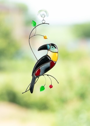 Toucan stained glass window hangings