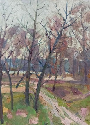 Oil painting Autumn landscape Peter Tovpev nDobr153