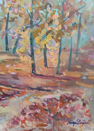 Oil painting Autumn sunny day Peter Tovpev nDobr1566 photo
