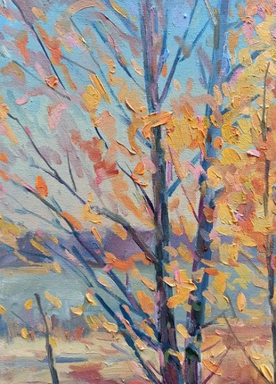 Oil painting Autumn sunny day Peter Tovpev nDobr1568 photo