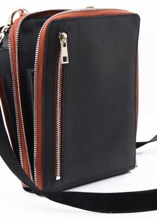Handmade leather messenger bag for men, shoulder wallet / 010336 photo