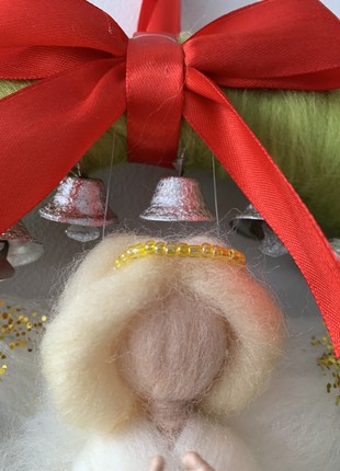 Wreath on the door, decoration for the New Year and Christmas, decor with an angel, New Year's and Christmas decor4 photo
