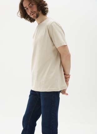 IVORY BASIC MAN T-SHIRT| COTTON 190 GSM | Relaxed-fit & Regular-fit classic t-shirt3 photo