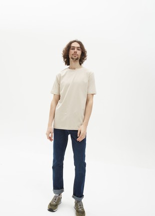 IVORY BASIC MAN T-SHIRT| COTTON 190 GSM | Relaxed-fit & Regular-fit classic t-shirt7 photo