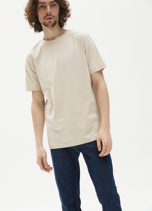 IVORY BASIC MAN T-SHIRT| COTTON 190 GSM | Relaxed-fit & Regular-fit classic t-shirt4 photo